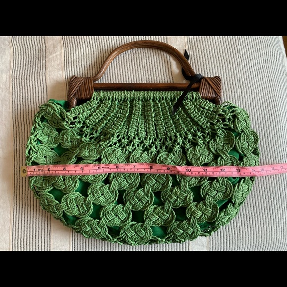 Green vintage woven handbag - Picture 4 of 4